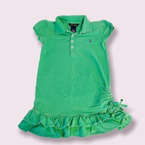 | Girls' Green double ruffle hem | polo dress